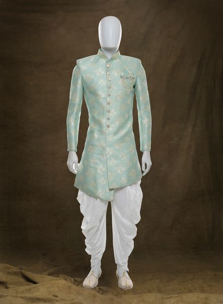 Indo Western Jacquard Ethnic Wear Slim Fit Hanger Cover Packing Designer Printed La Scoot
